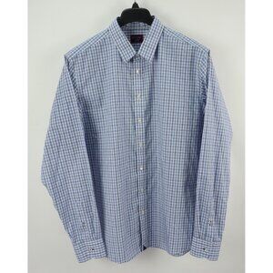 UNTUCKit Durif Wrinkle Free Men's XL Tall Long Sleeve Blue Check Button Up Shirt